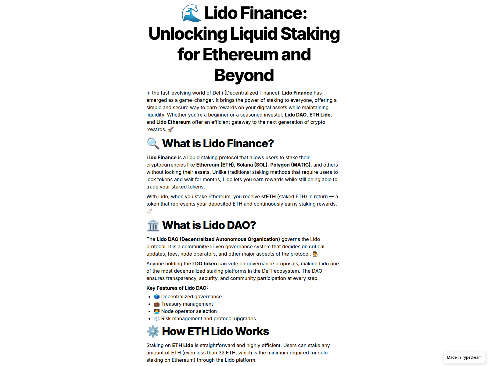 Screenshot of lido-finance-staking.typedream.app
