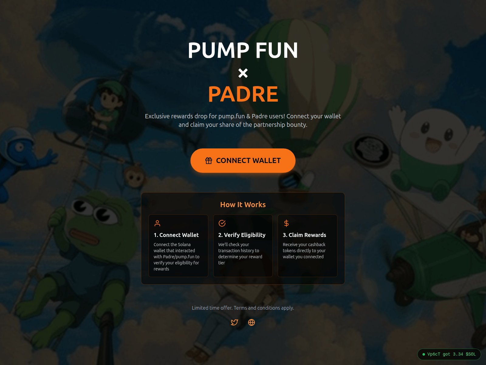 Screenshot of cashback.padretrade.fun