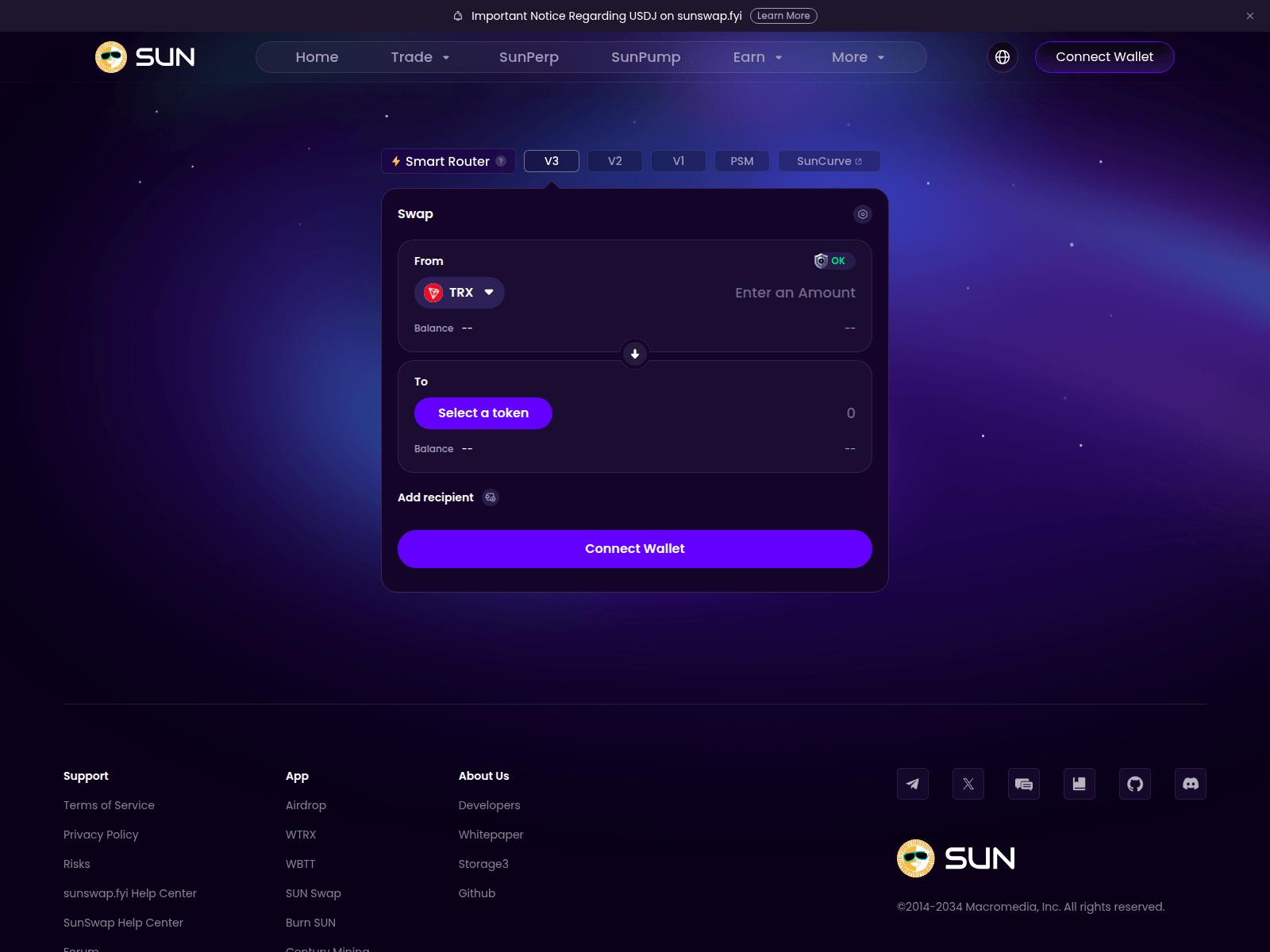 Screenshot of sunswap.fyi