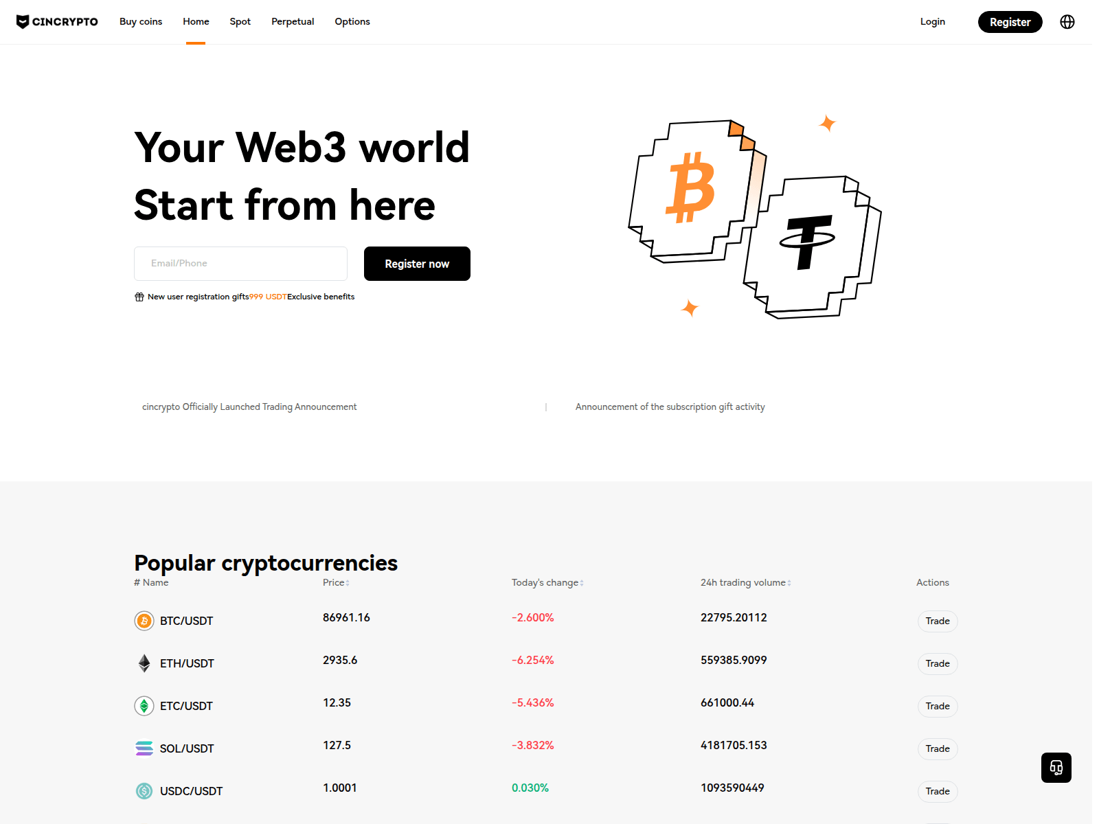 Screenshot of cincrypto.com