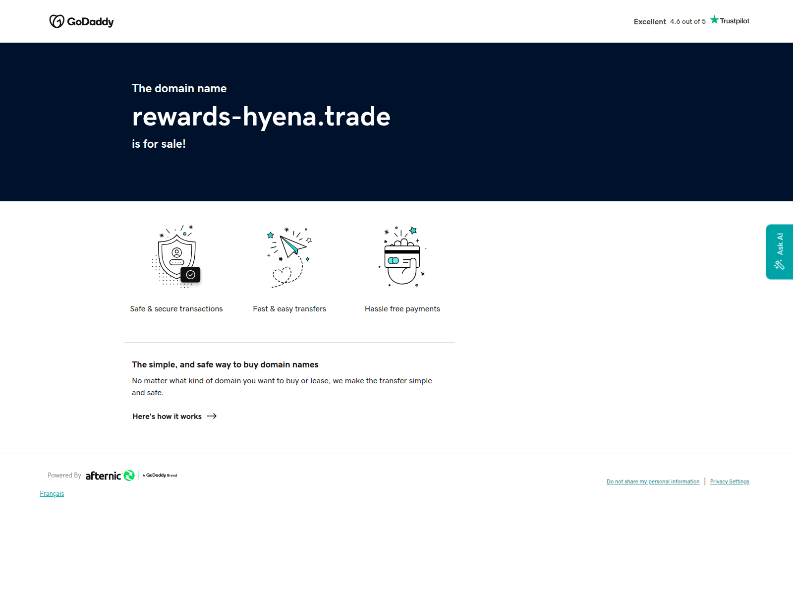 Screenshot of rewards-hyena.trade