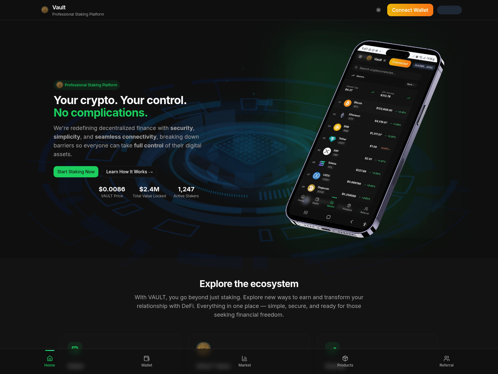 Screenshot of vaultblockchain.ink