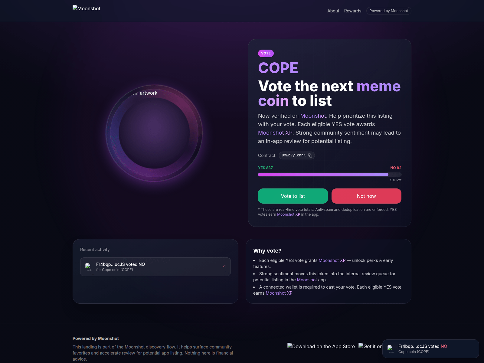 Screenshot of vote-moonshots.info