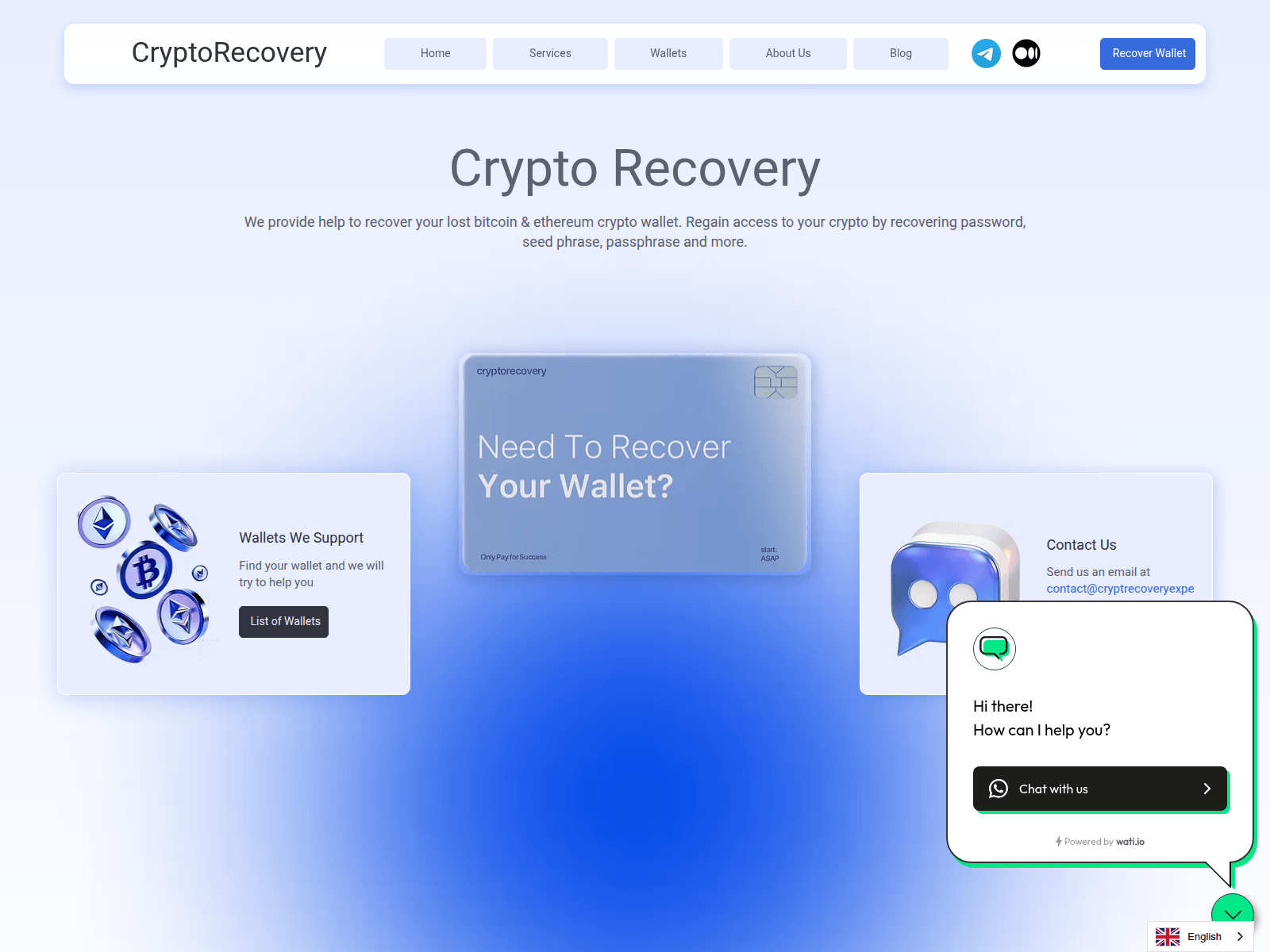 Screenshot of cryptrecoveryexpert.com
