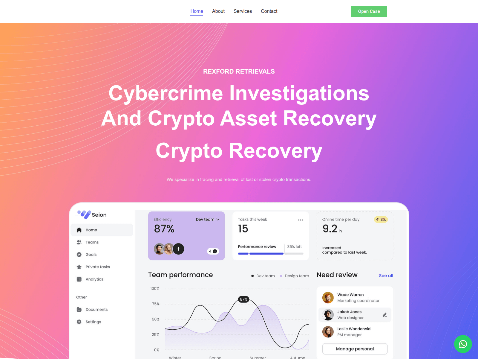 Screenshot of rexfordcryptoretrievals.com