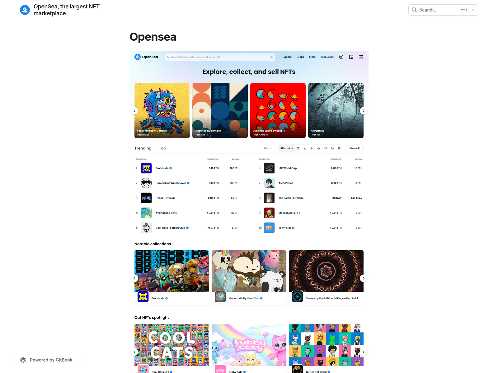 Screenshot of 0pensea.gitbook.io