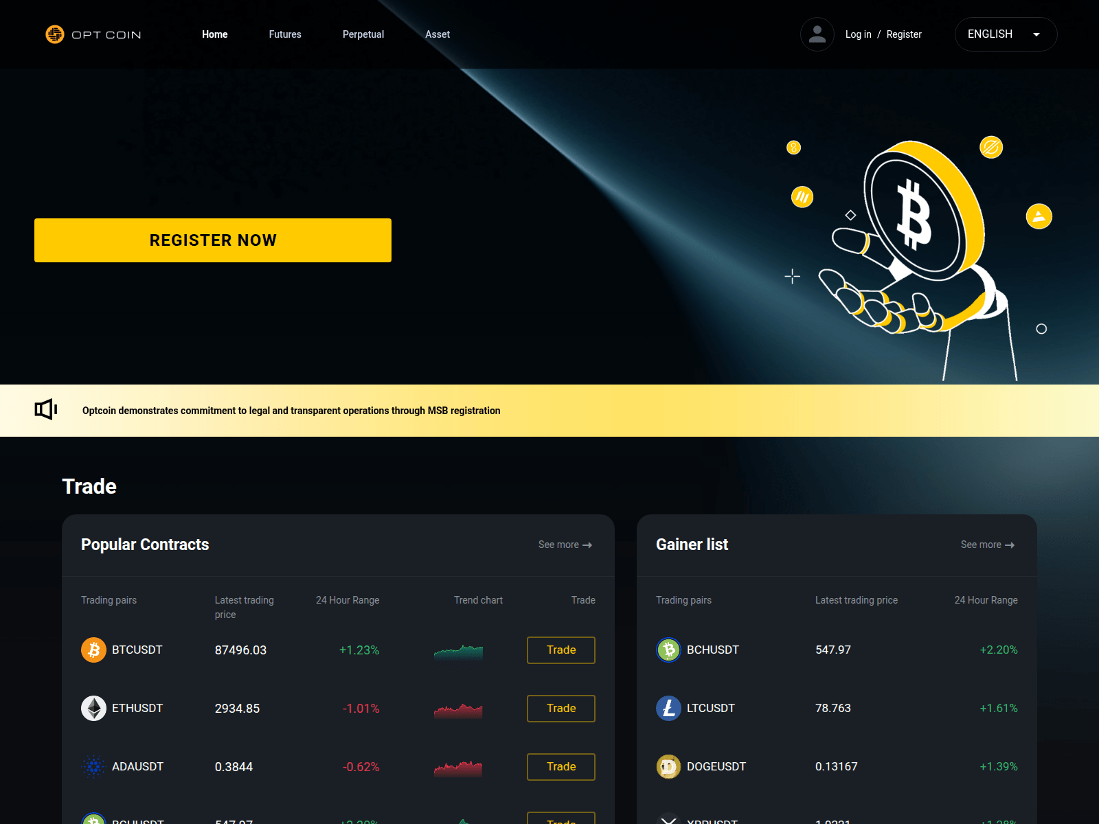 Screenshot of optcoinuhpg.com