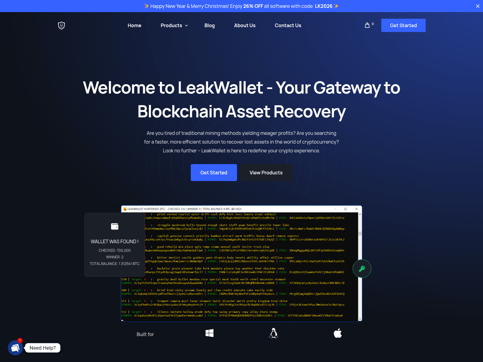 Screenshot of leakwallet.com
