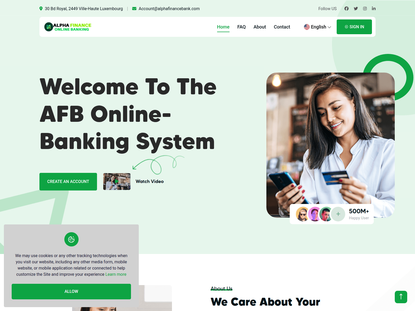 Screenshot of alphafinancebank.com