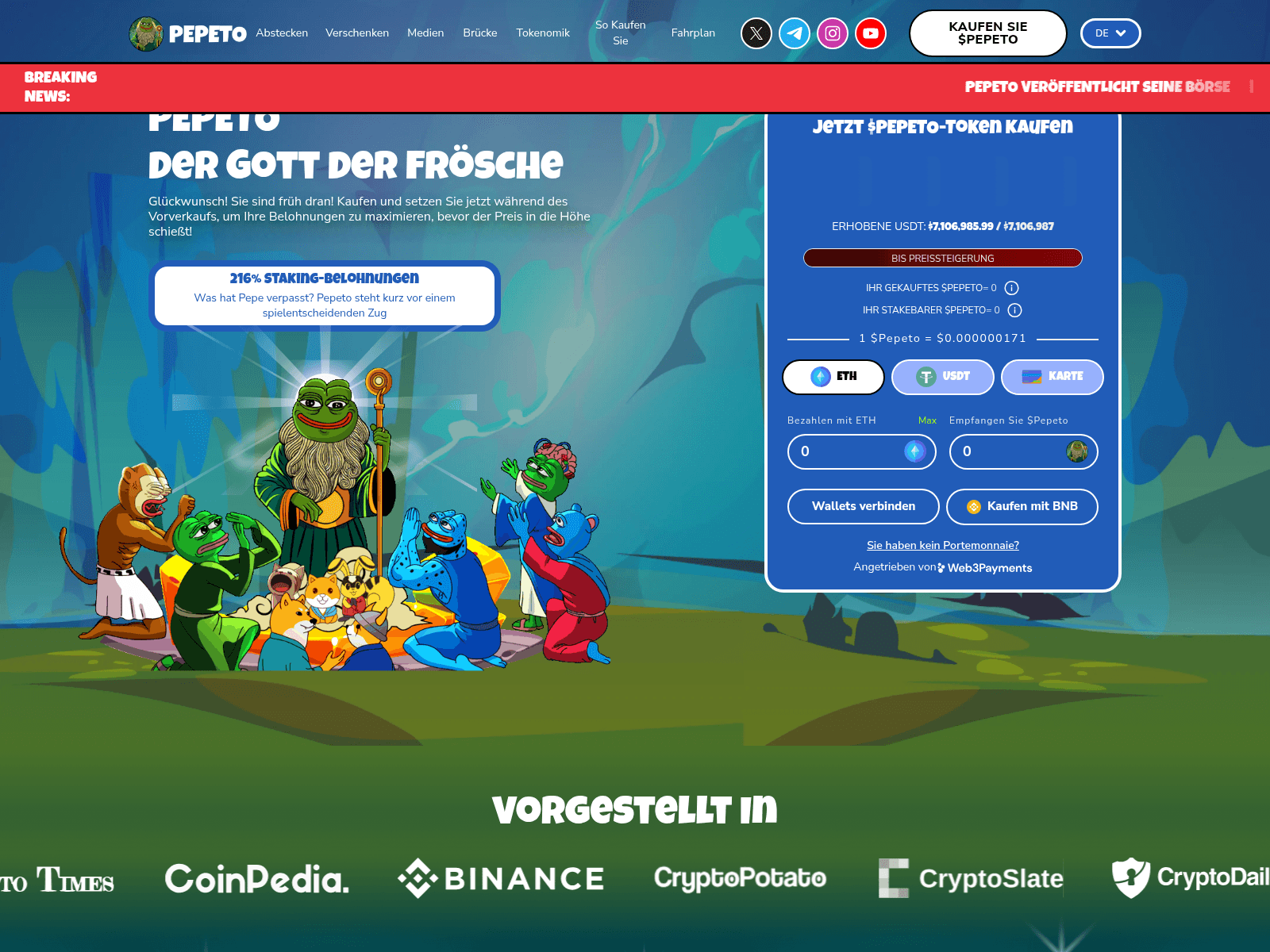 Screenshot of pepeto.io