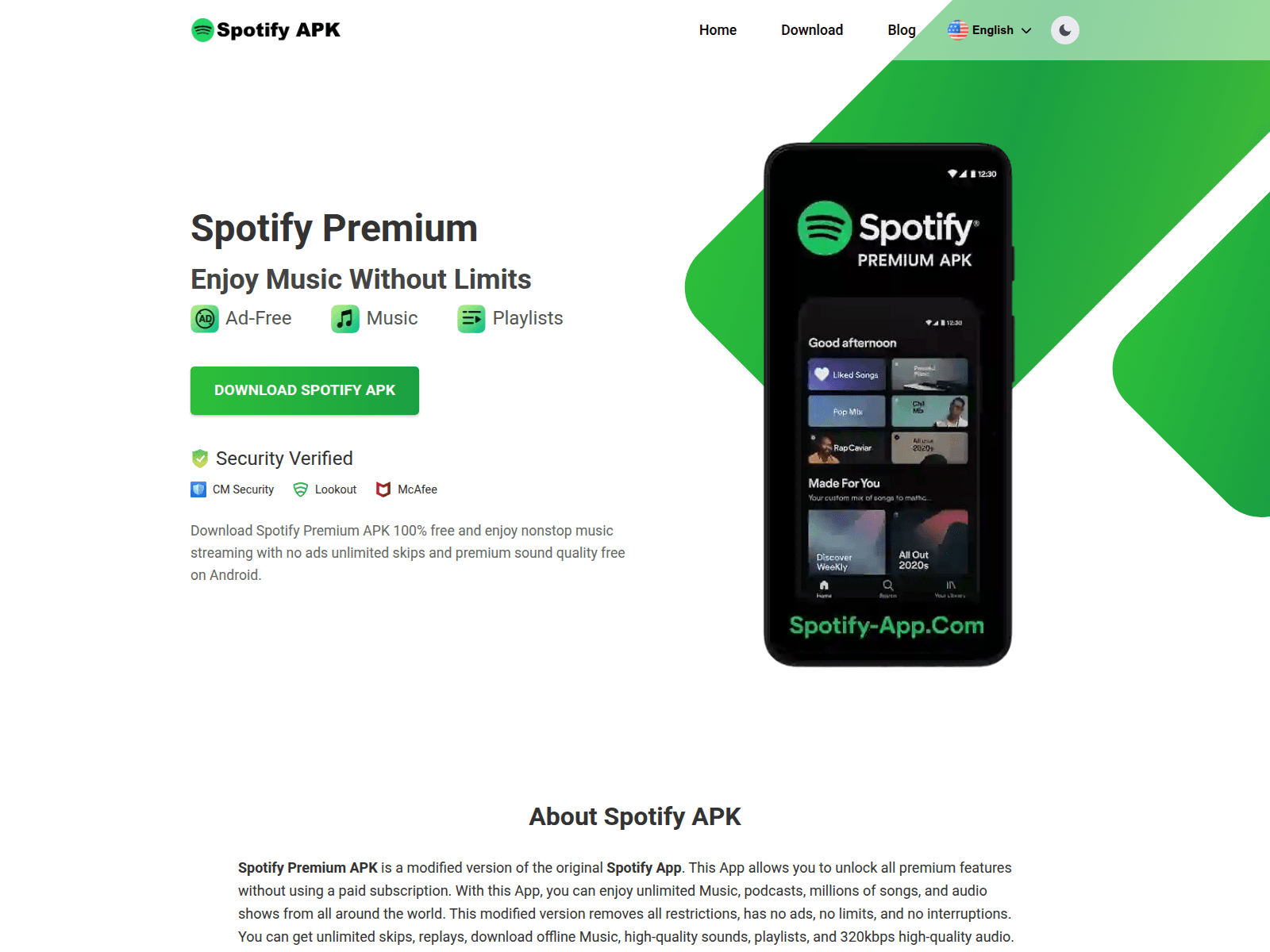 Screenshot of spotify-app.com
