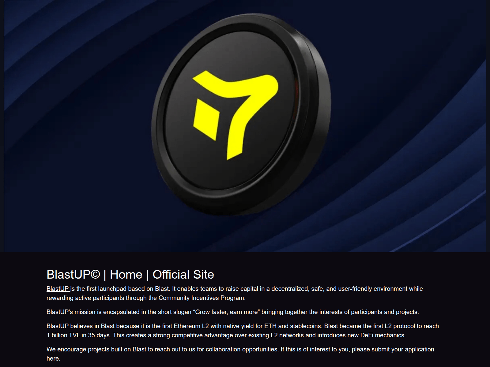 Screenshot of blastuptoken.github.io