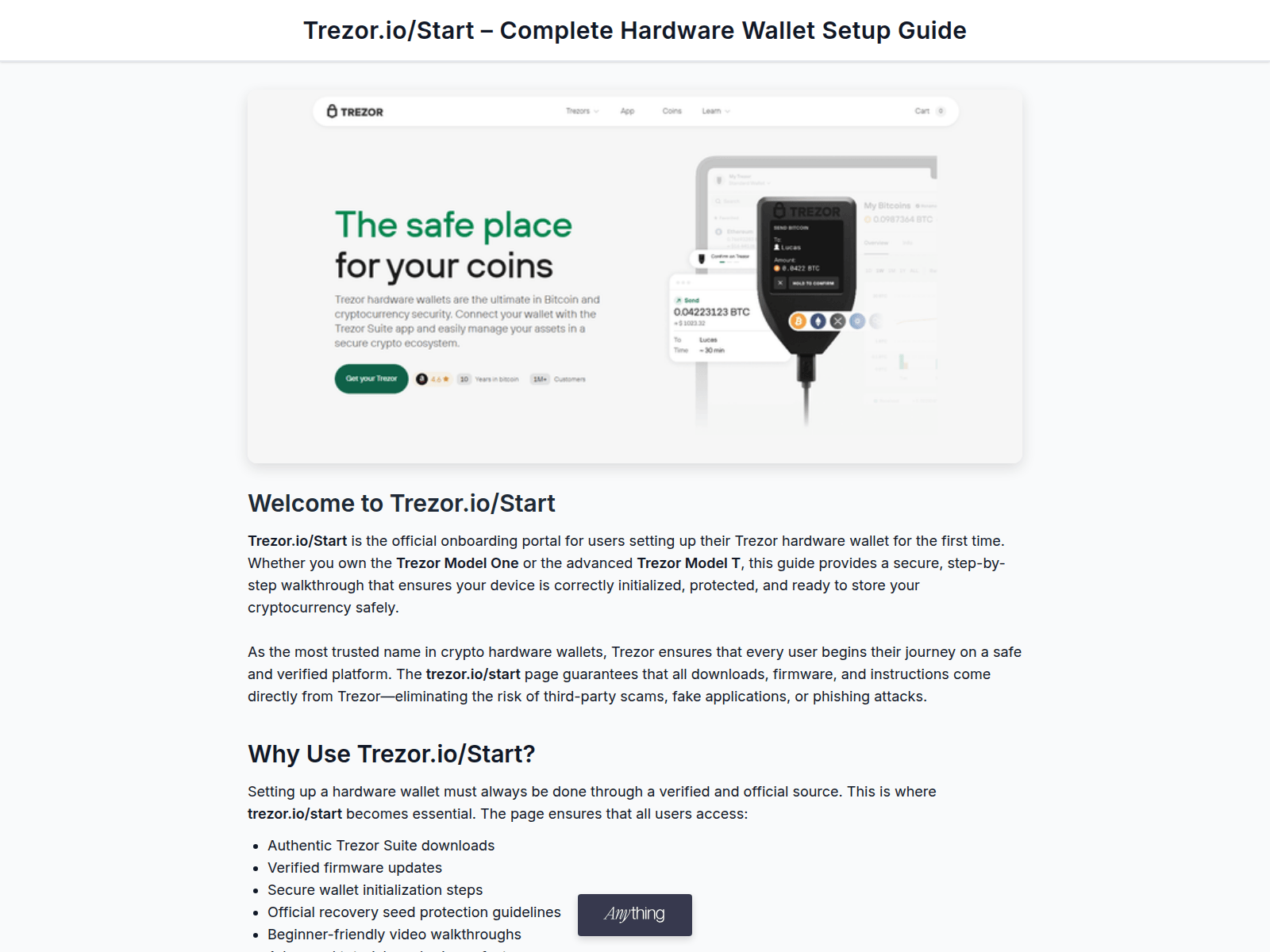 Screenshot of trezr-iostrt.created.app