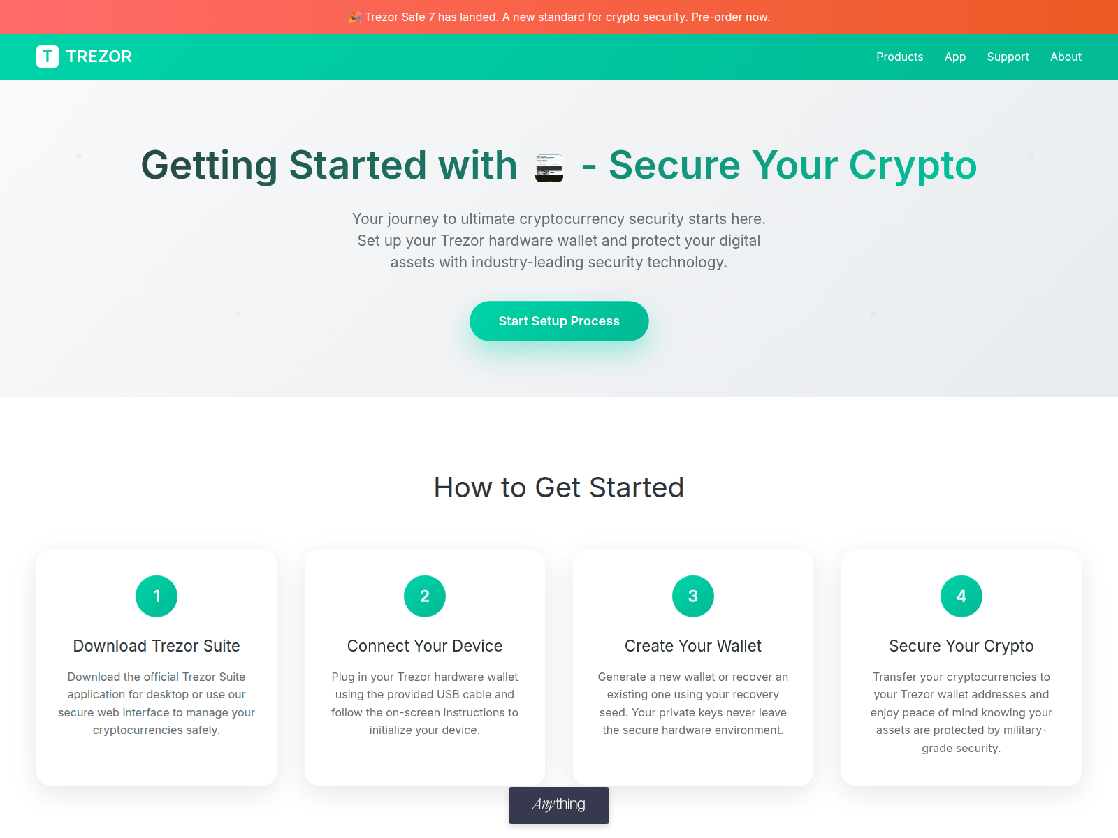 Screenshot of begin-trezur-io.created.app
