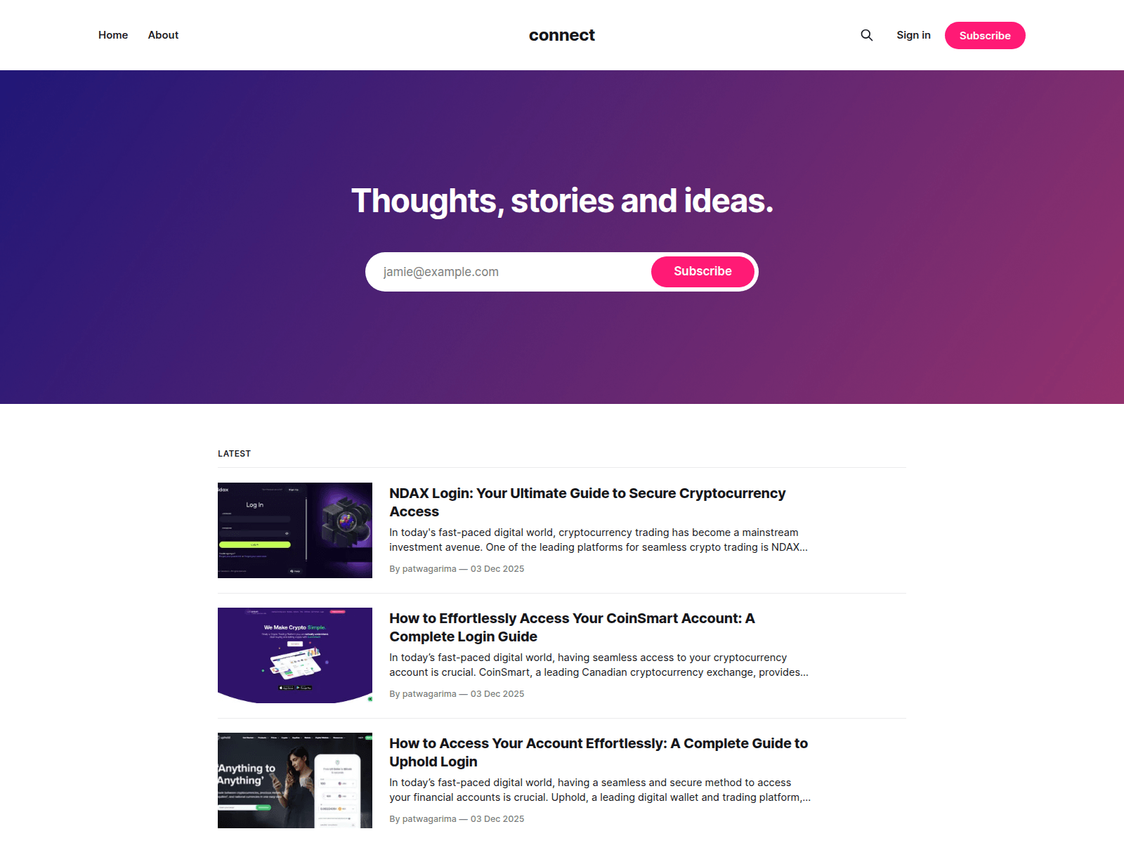 Screenshot of connect-1.ghost.io
