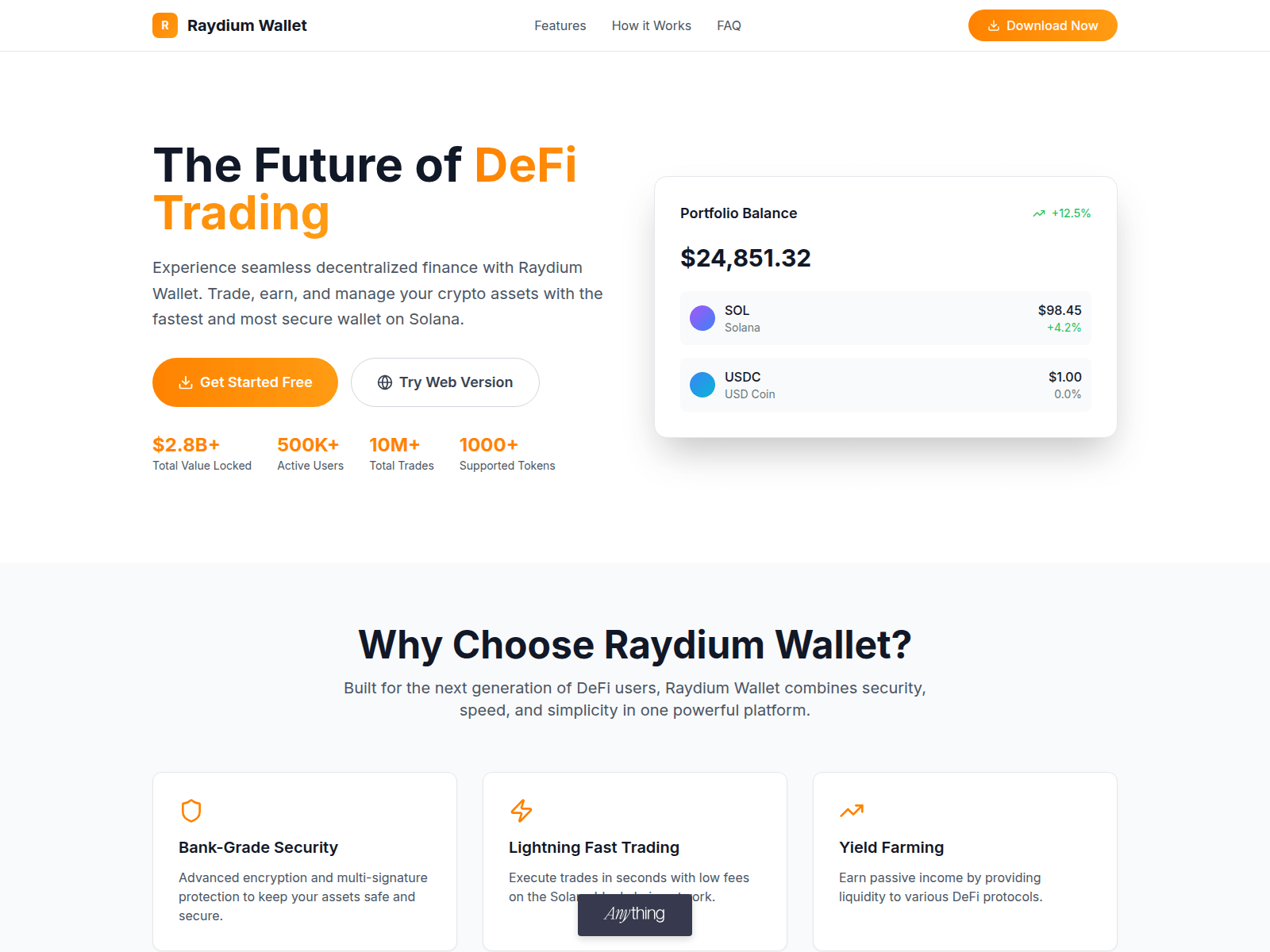 Screenshot of radium-protocol.created.app