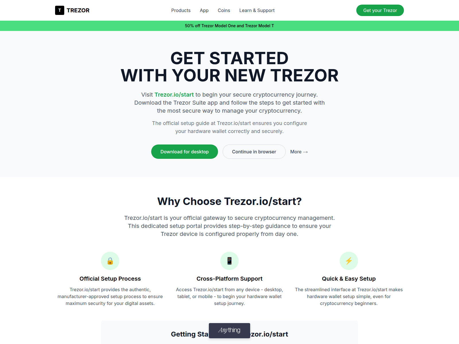 Screenshot of started-trezo-hub.created.app