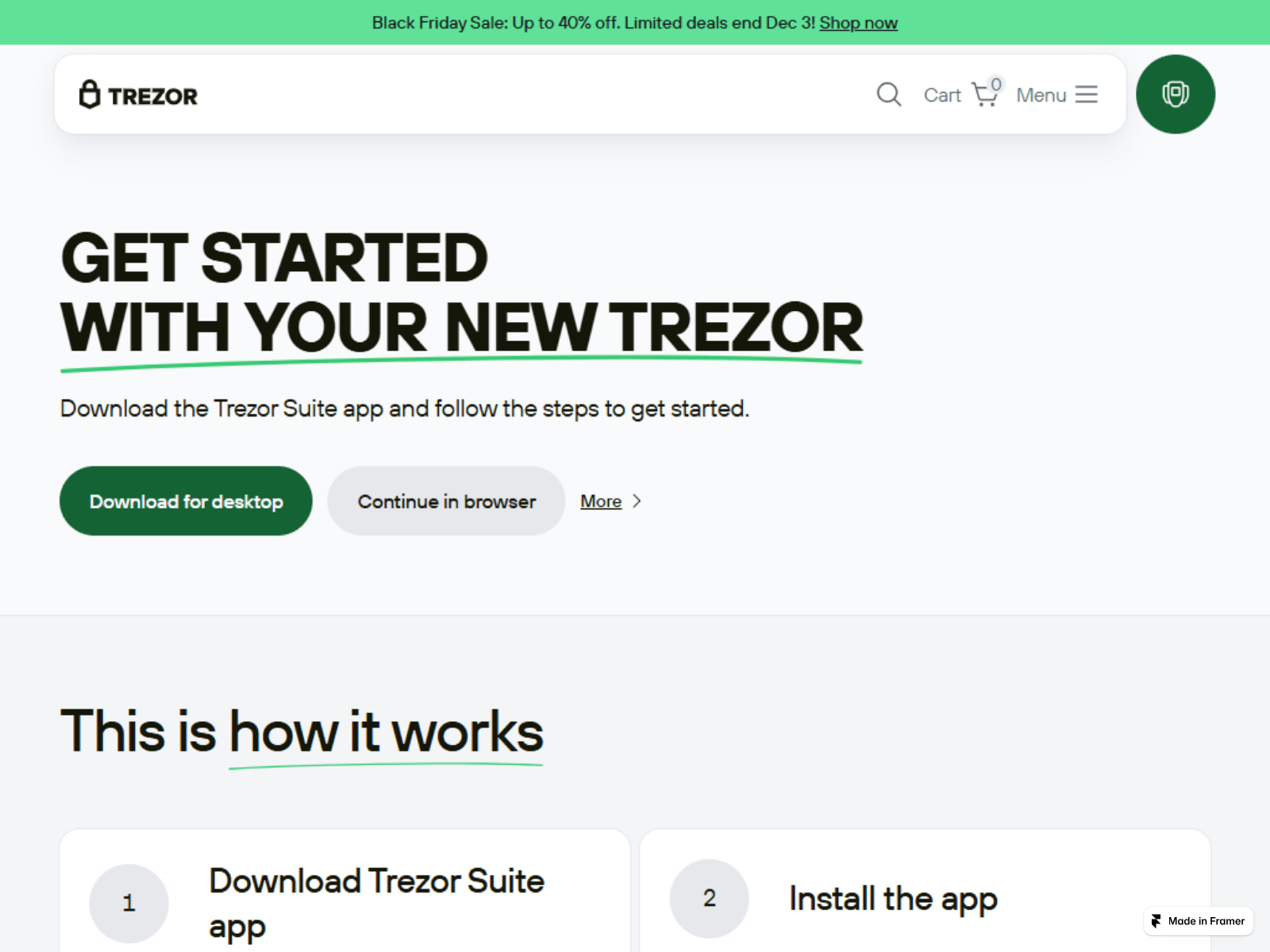 Screenshot of lggn-trezr-io-offical.framer.ai