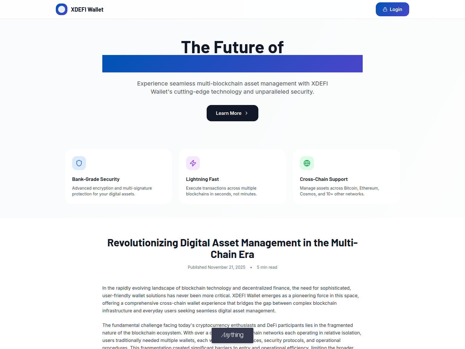 Screenshot of xdefi-world.created.app