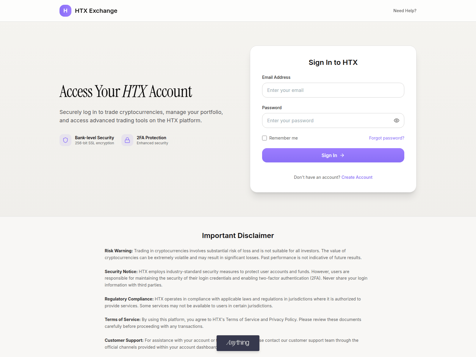 Screenshot of htxx-hub.created.app