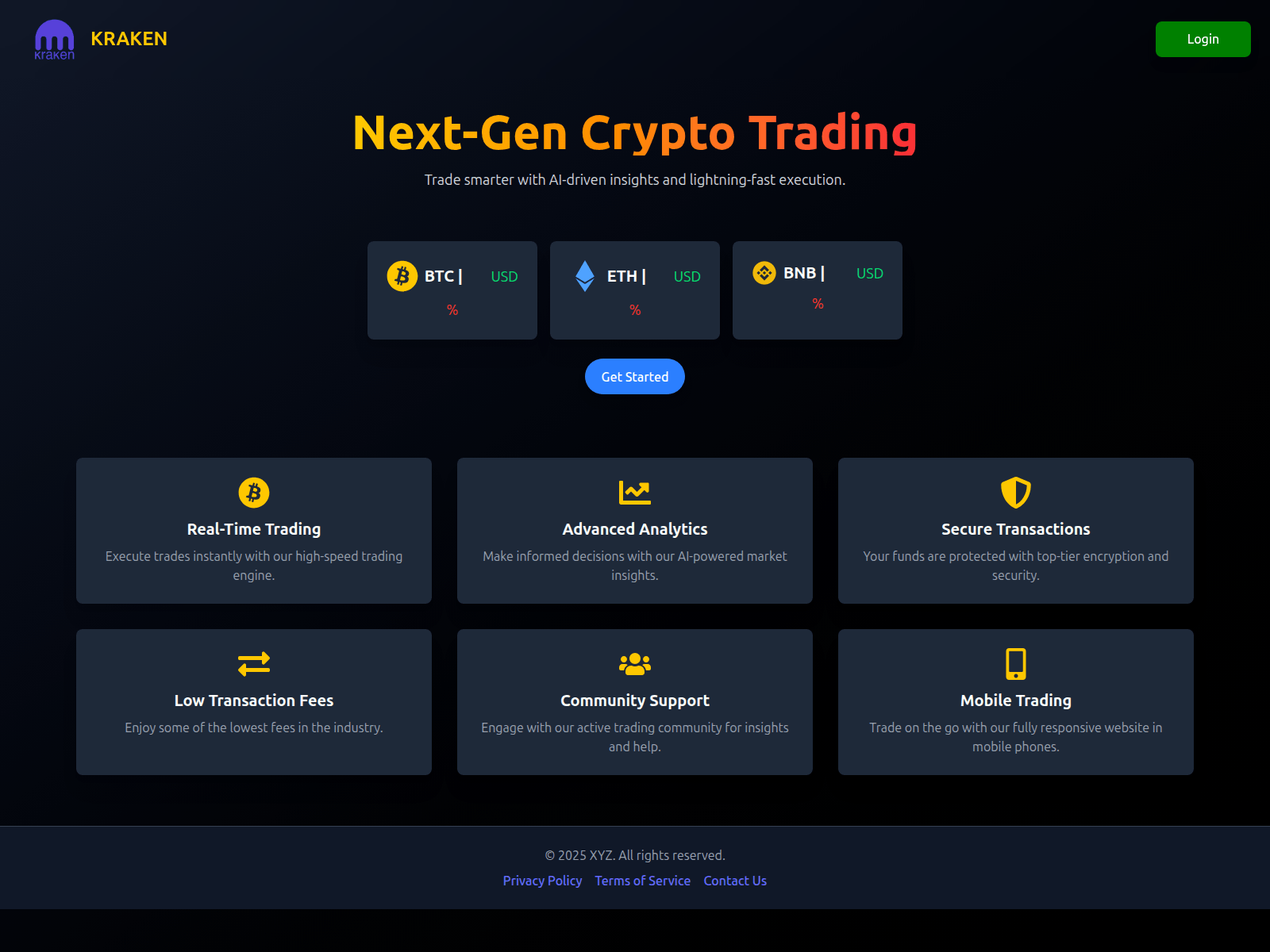 Screenshot of krakens.trade
