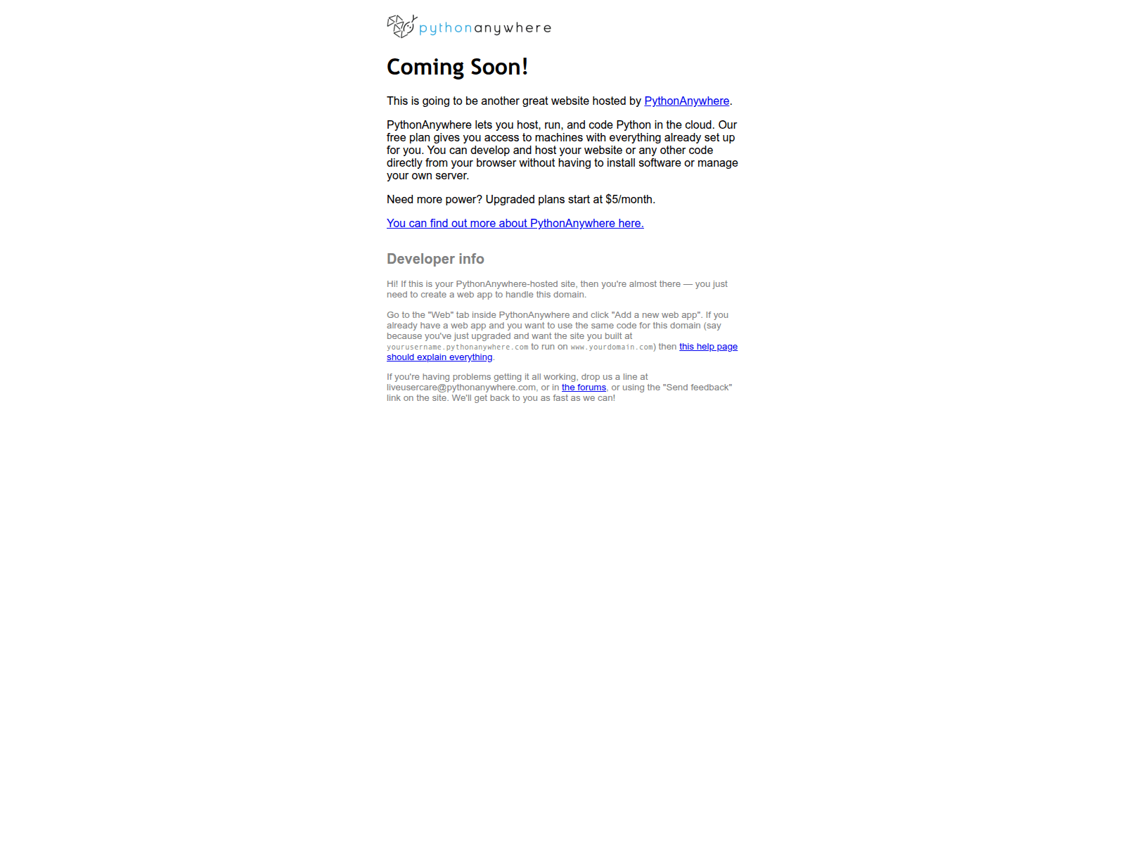 Screenshot of mailer00.pythonanywhere.com