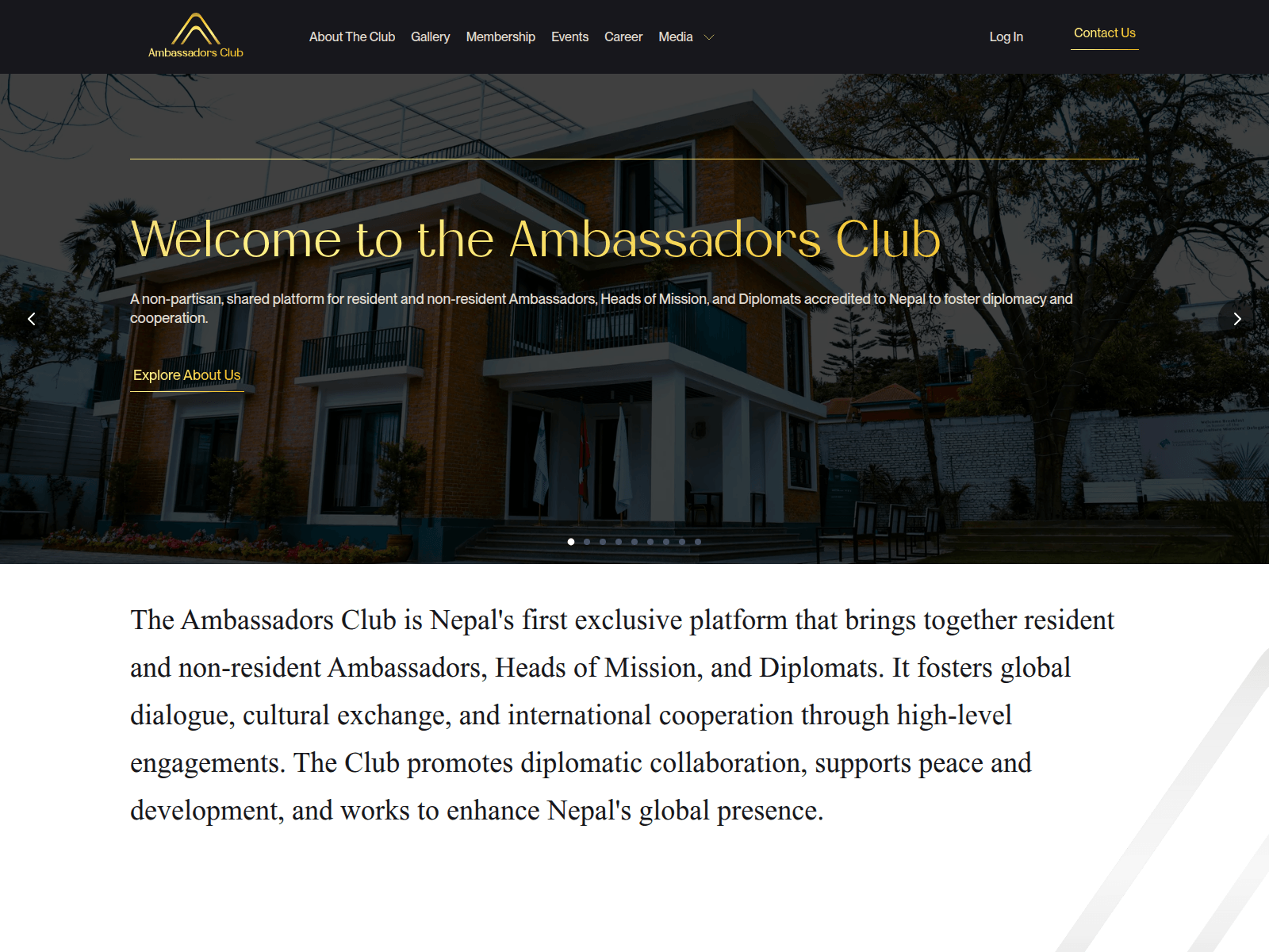 Screenshot of ambassadorsclubnepal.com