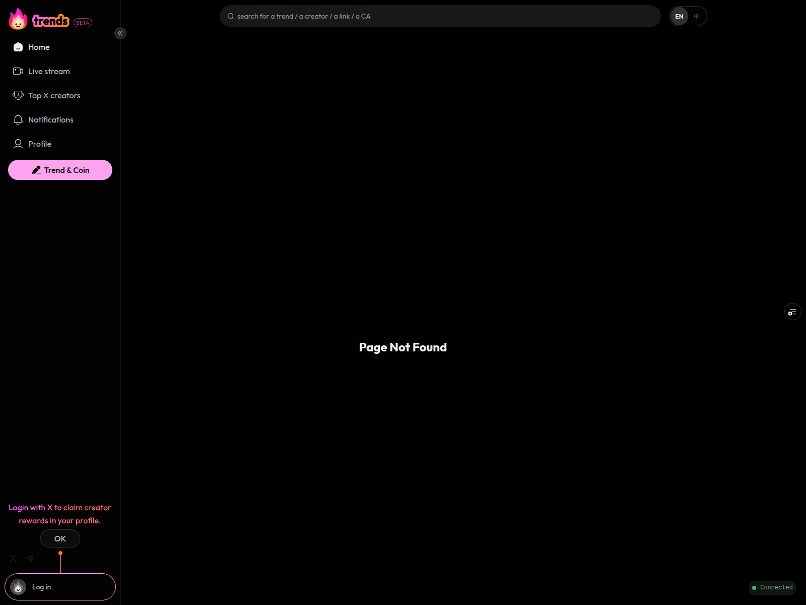 Screenshot of trendsfun-git-temp-devnet-takoprotocol.vercel.app