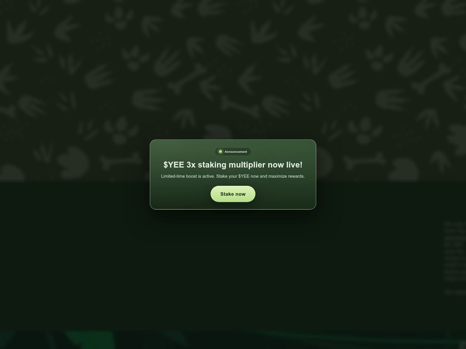 Screenshot of stake-yeetoken.xyz