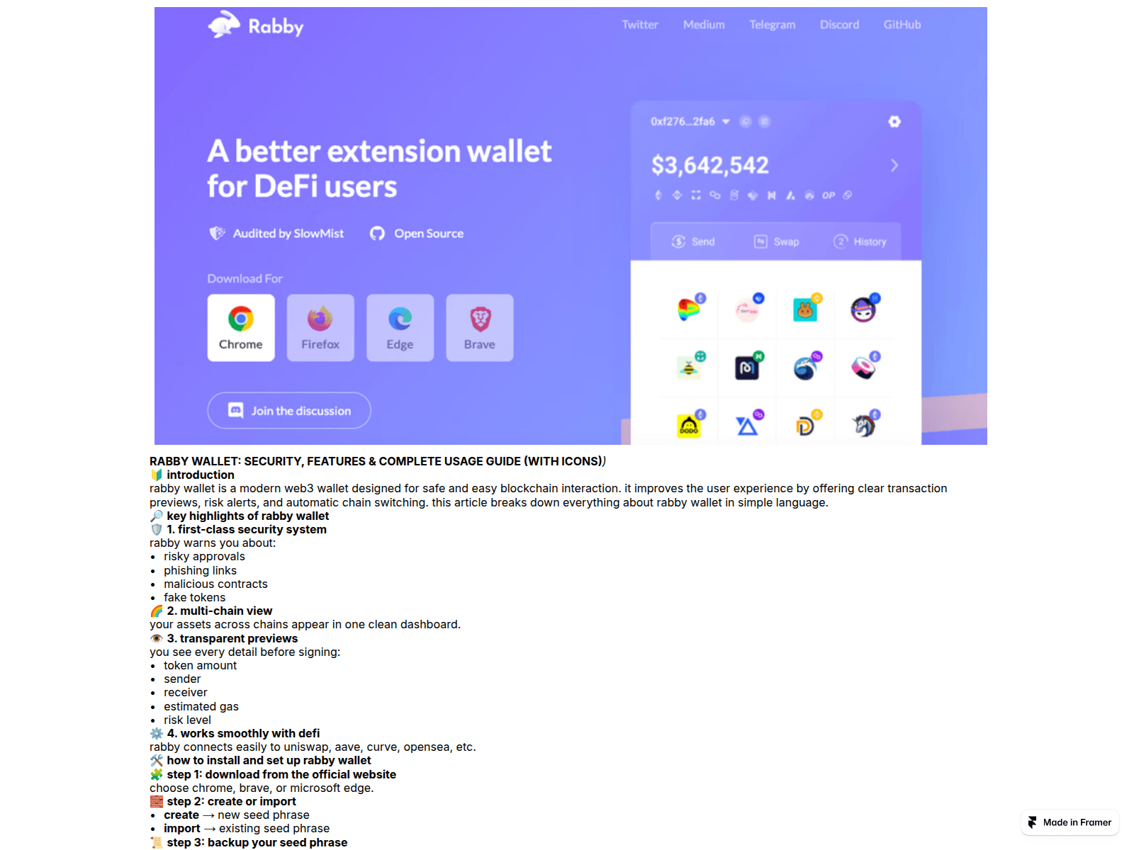 Screenshot of wallet-usa-rabby.framer.media