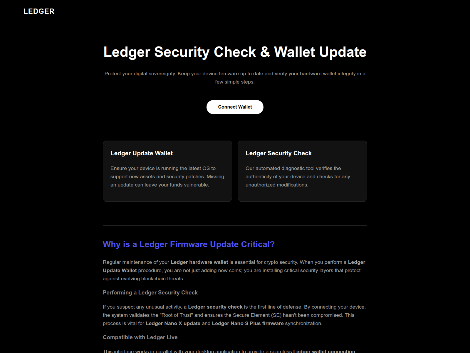 Screenshot of ledger-update.today