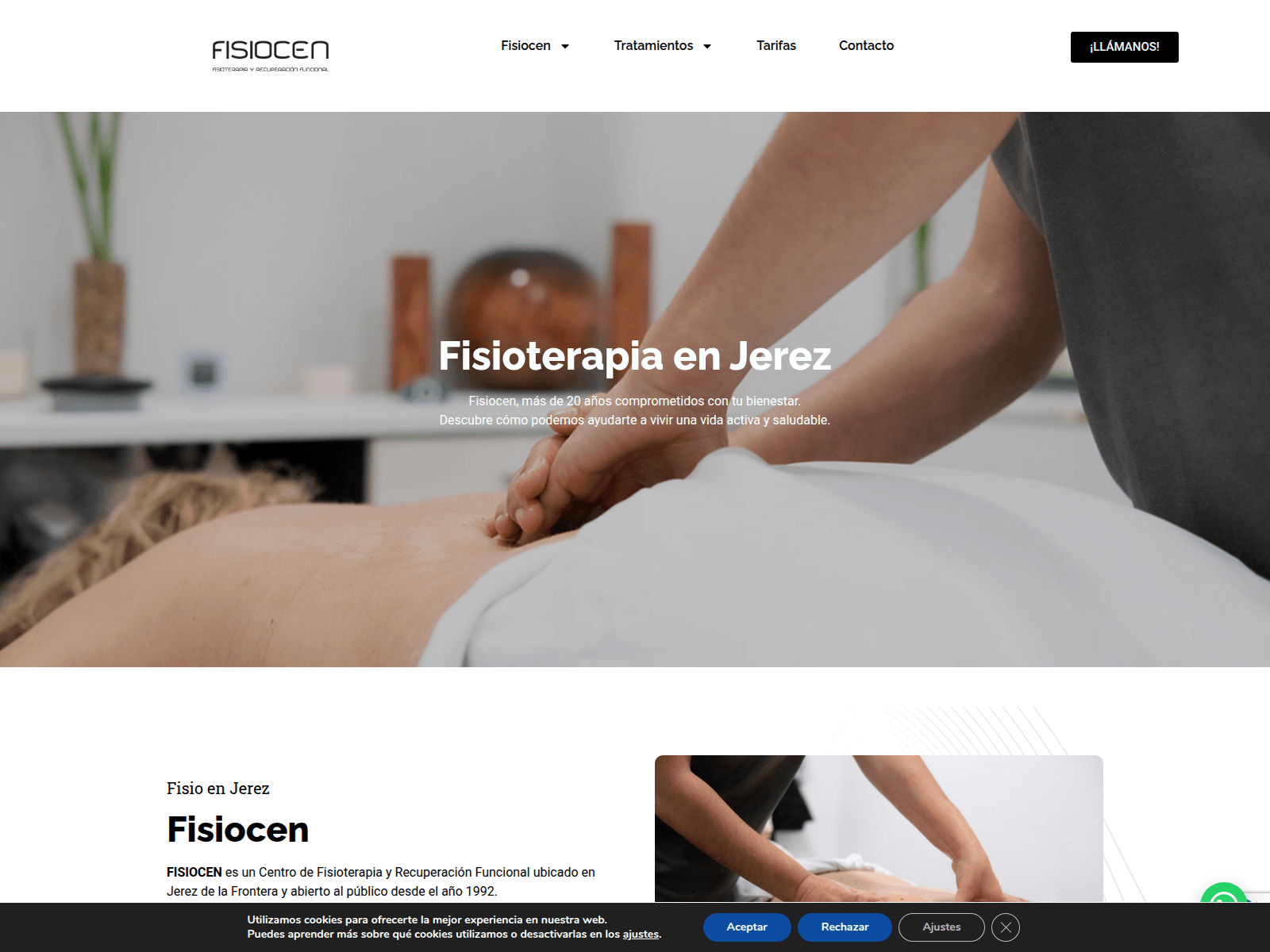 Screenshot of fisiocenjerez.com