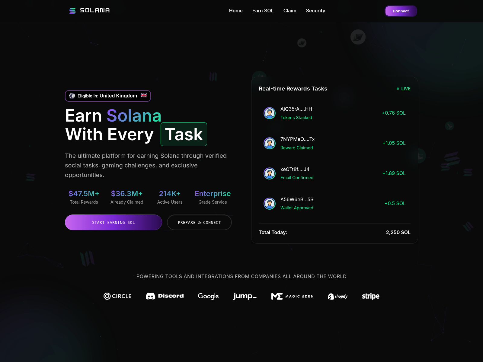 Screenshot of usd-solana.com