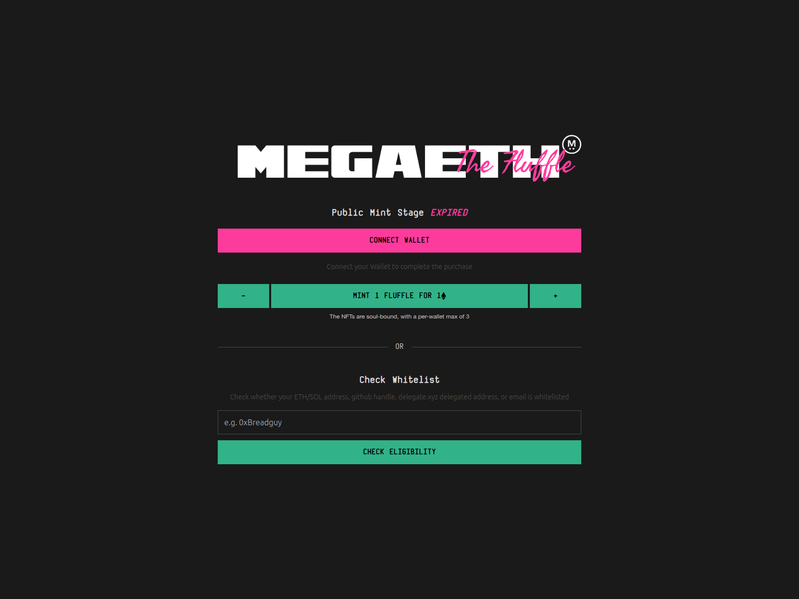 Screenshot of nft.megeeth.com