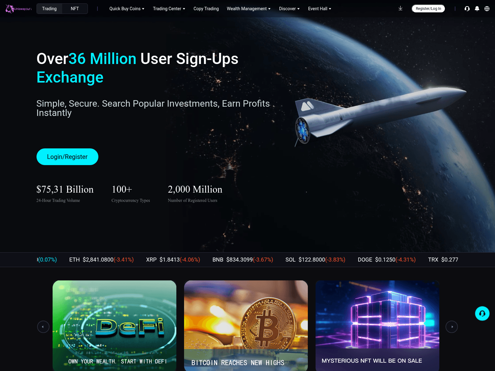 Screenshot of undefichain.com