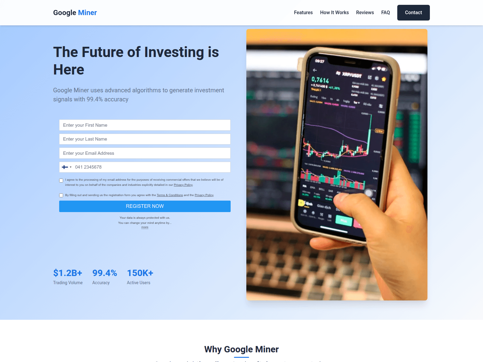 Screenshot of google-miner.com
