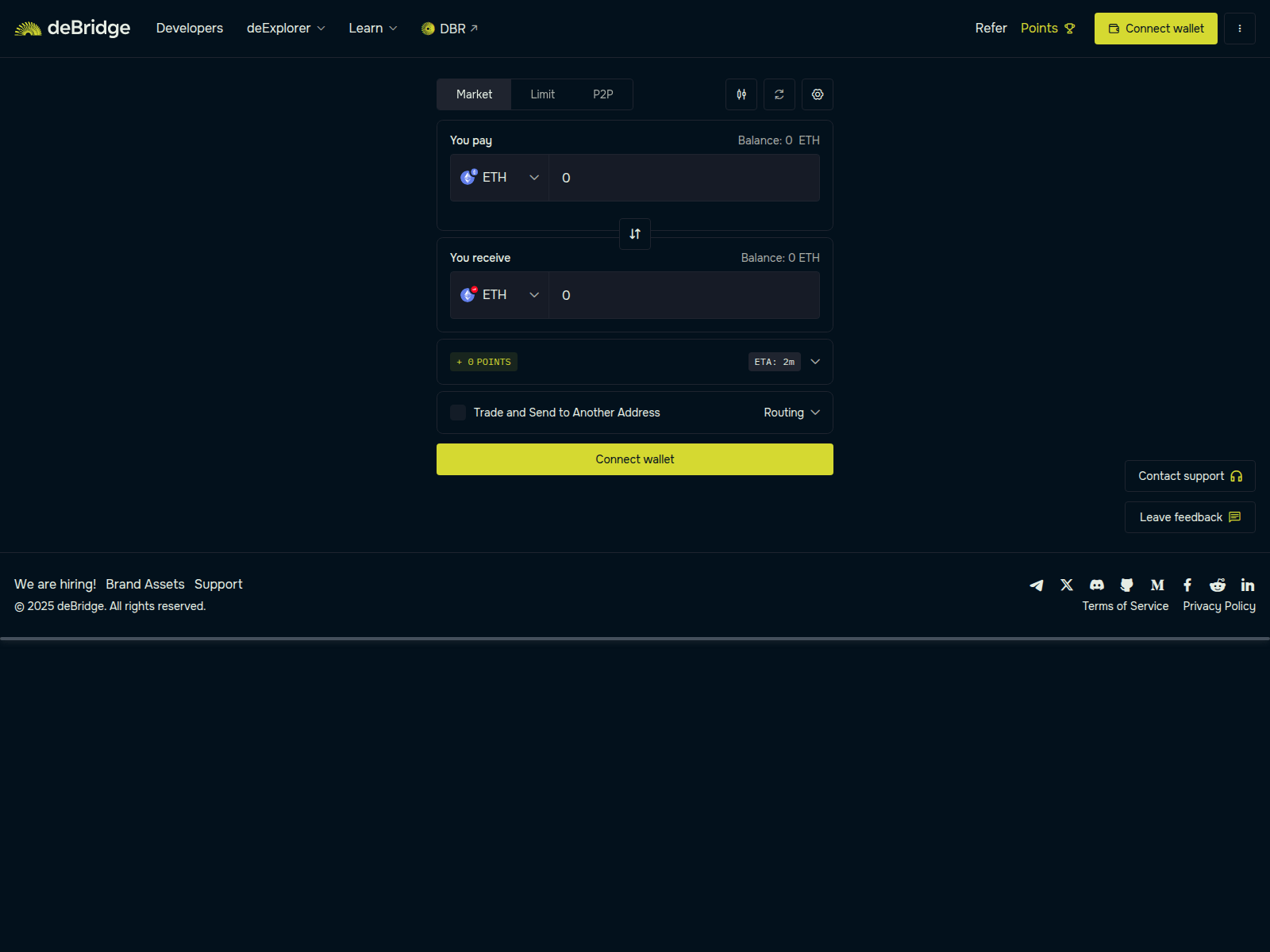 Screenshot of app.v1-debirdge.run