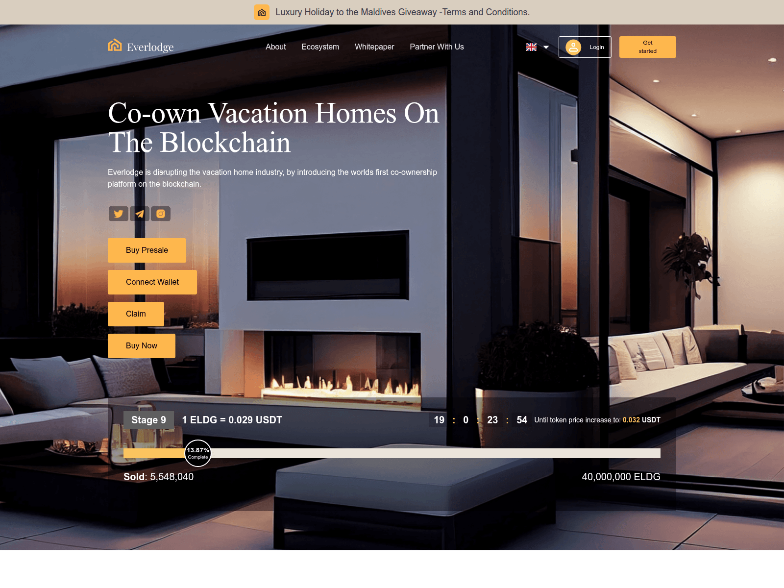 Screenshot of everlodge-claimv2.pages.dev