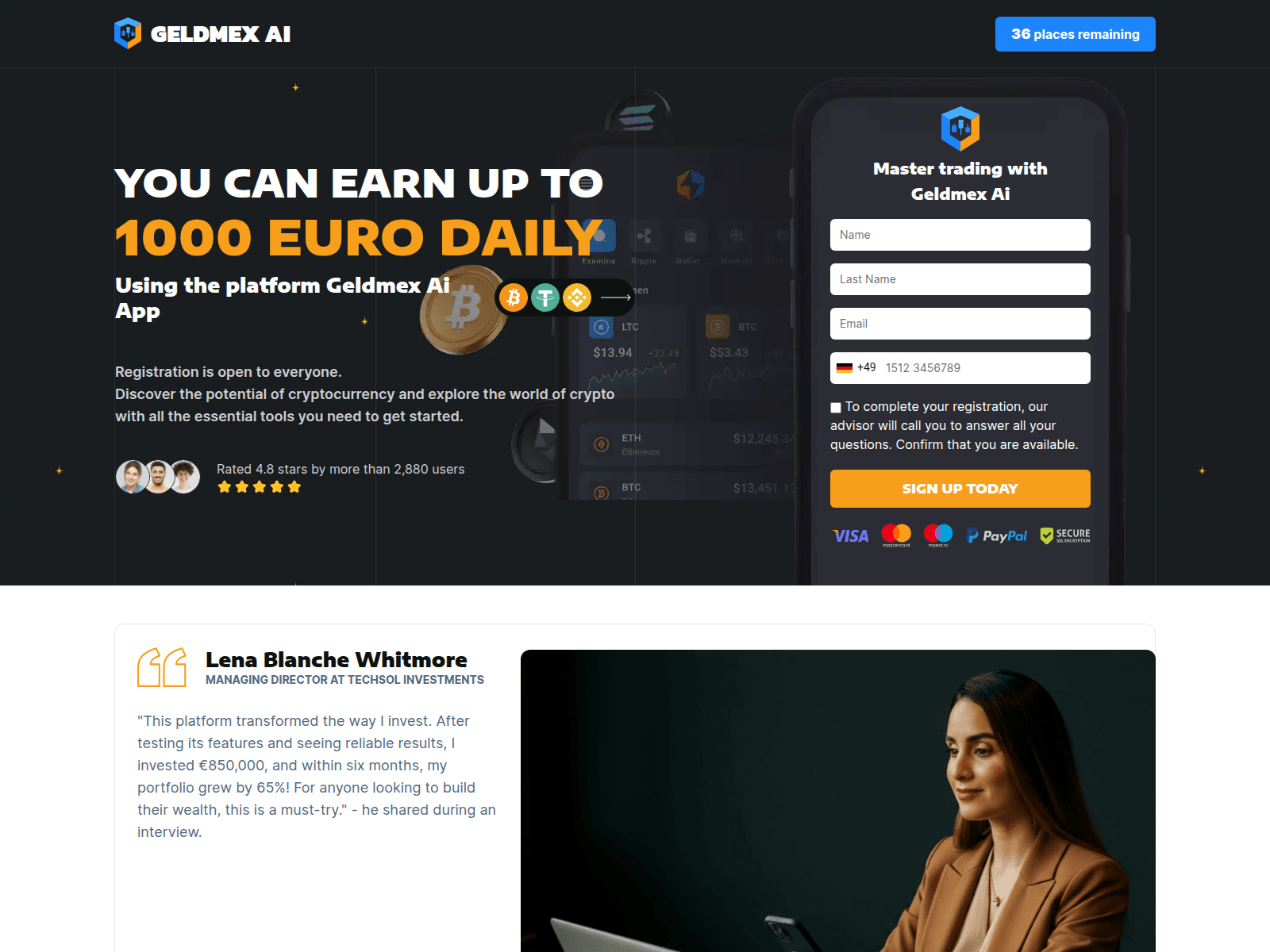 Screenshot of geldmexai.com