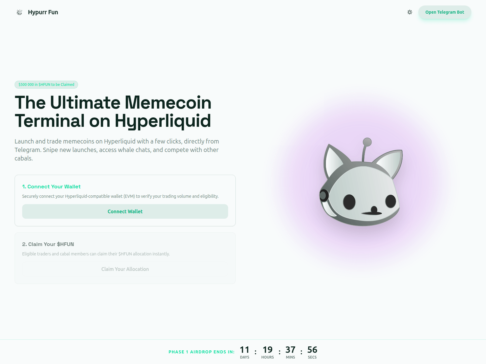 Screenshot of www.hypurrfun.app