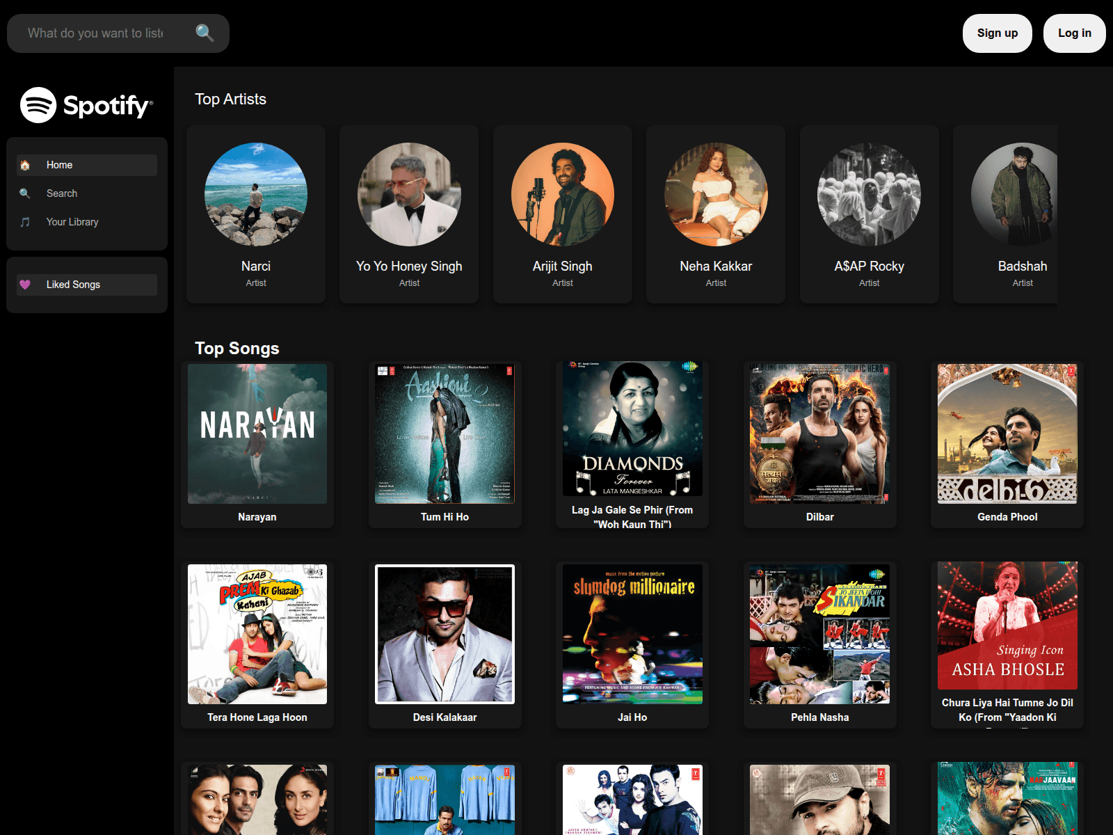 Screenshot of spotify-clone-theta-hazel.vercel.app