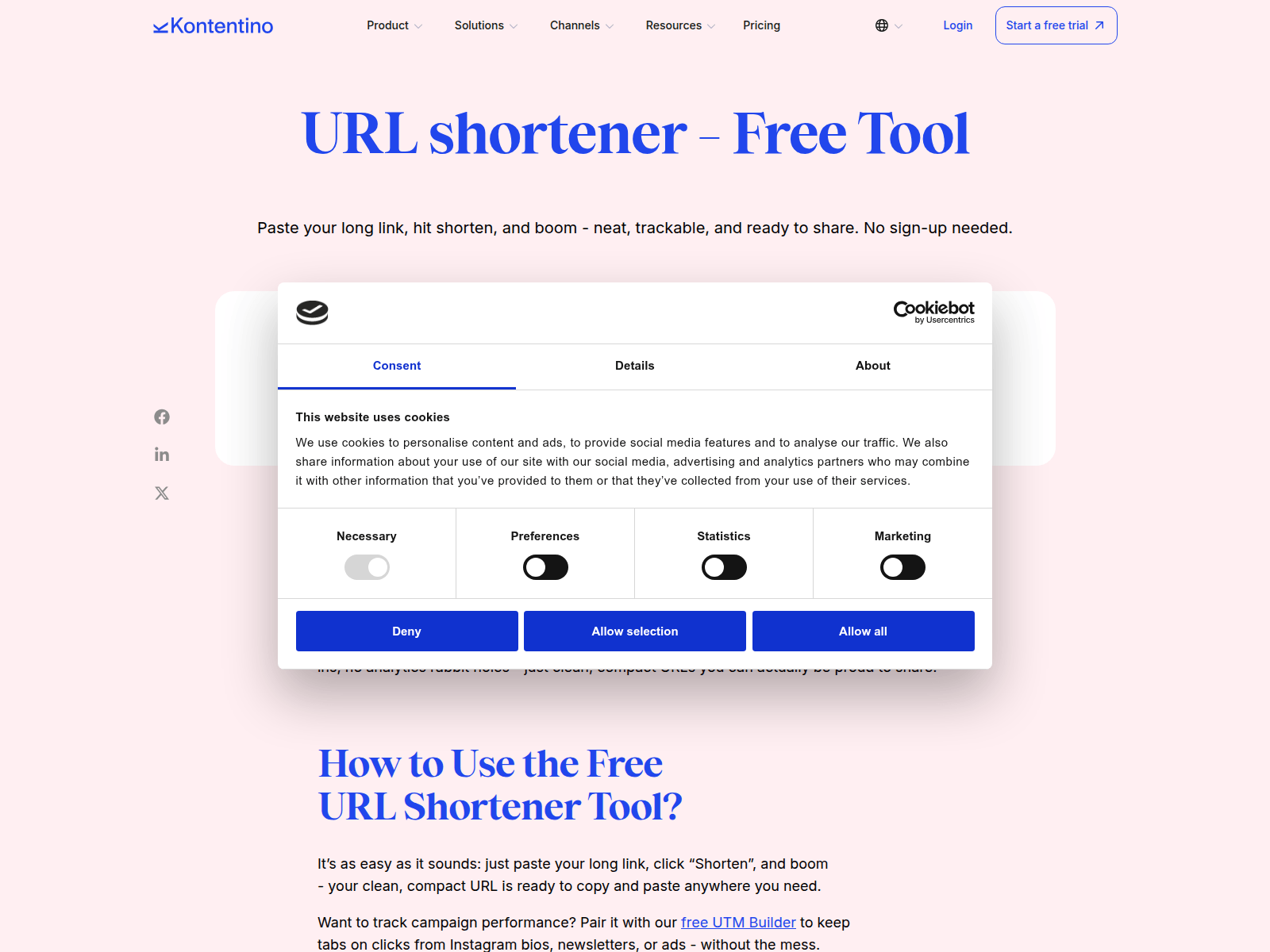 Screenshot of kntn.ly