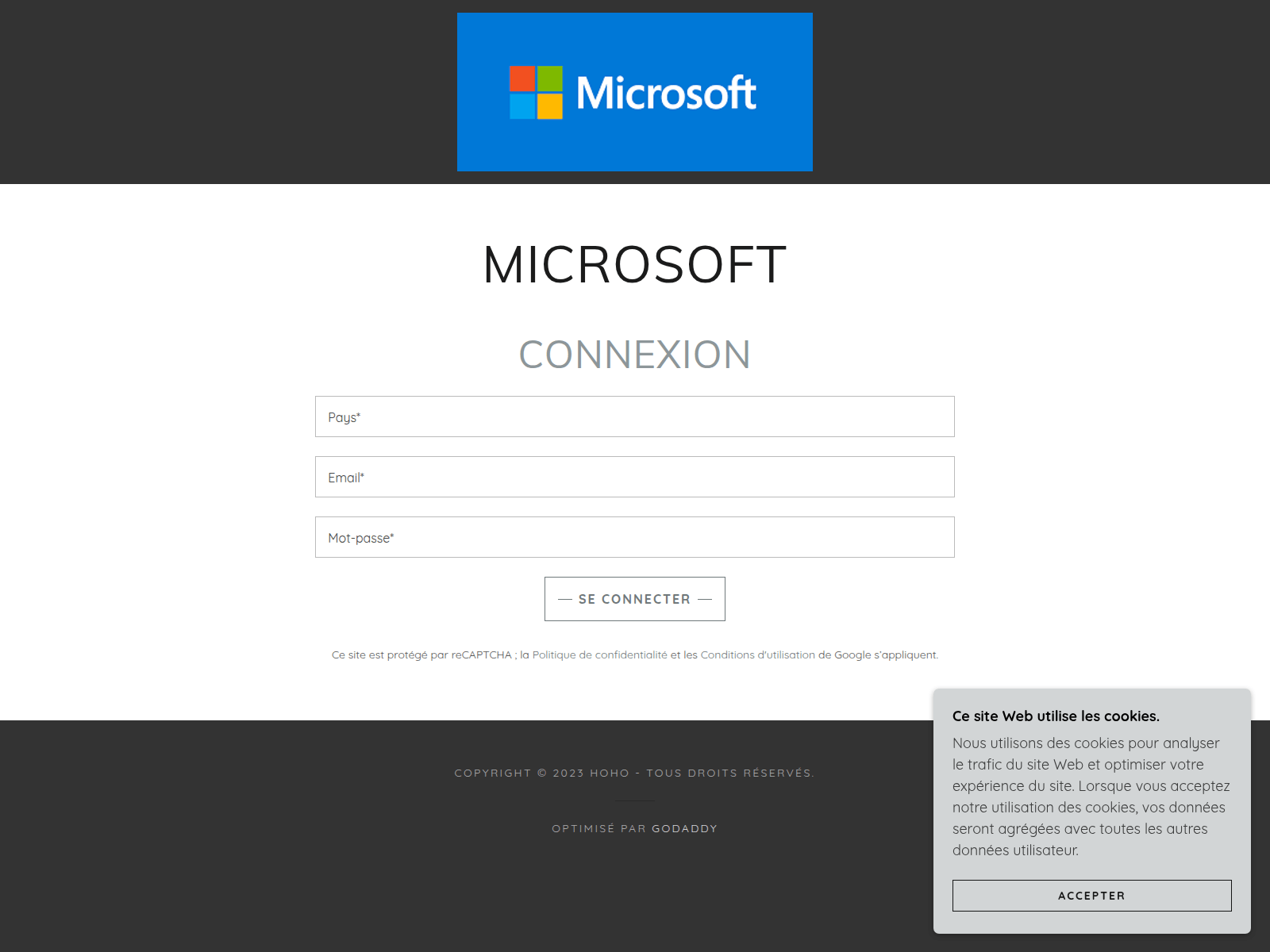 Screenshot of hoho.godaddysites.com