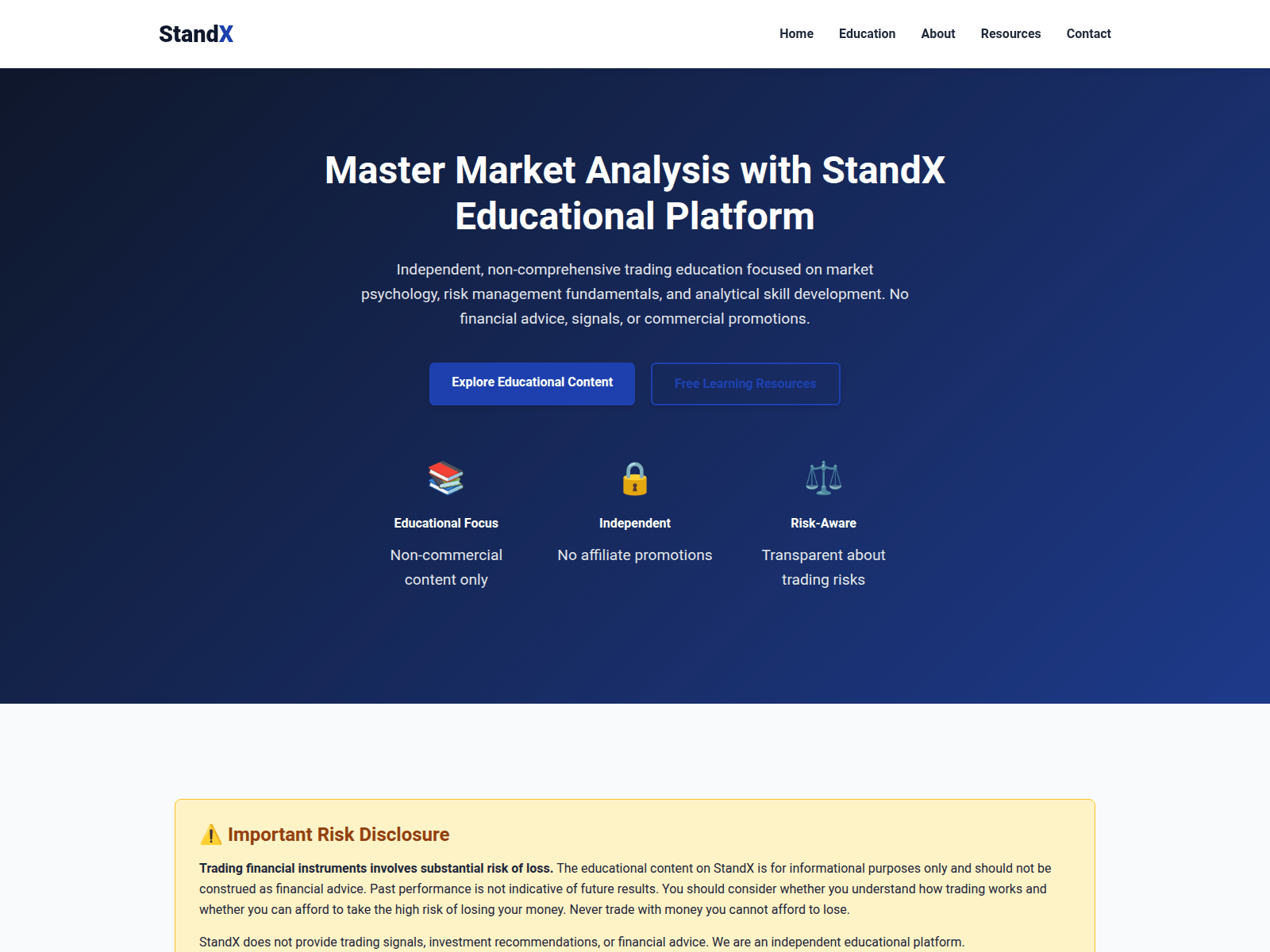Screenshot of standx.center