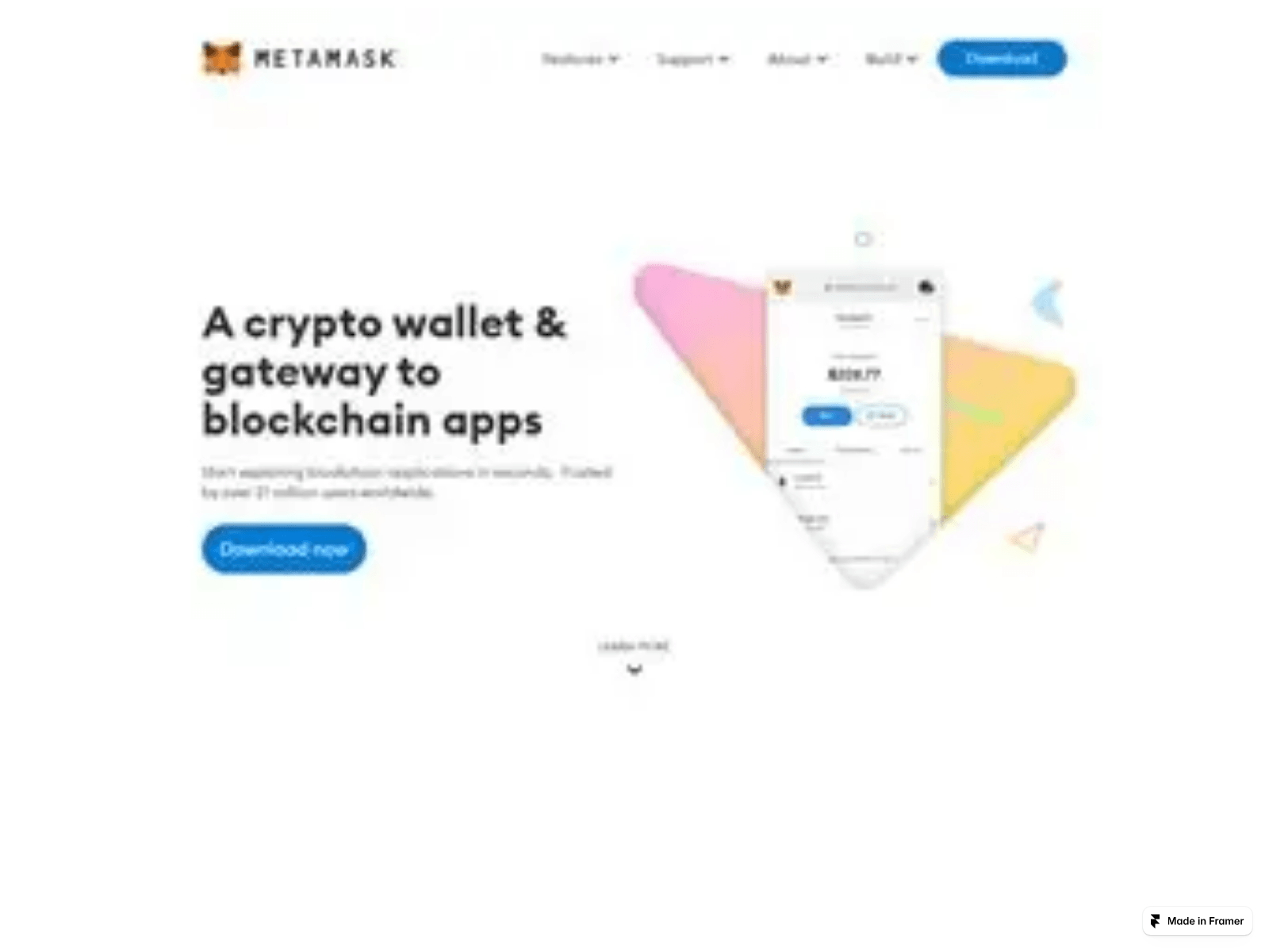 Screenshot of sso-metamask.framer.media