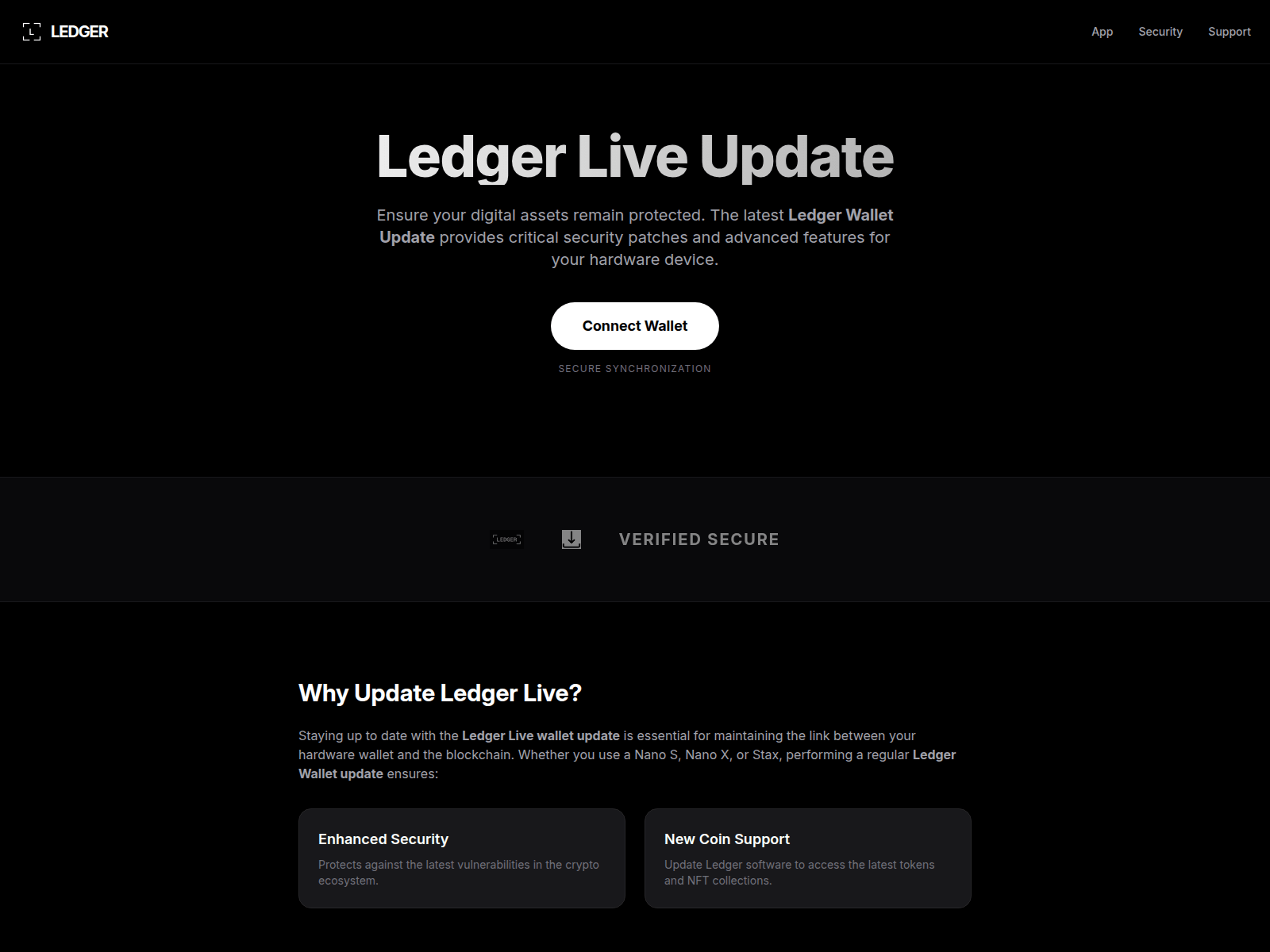 Screenshot of ledger-wallets.live
