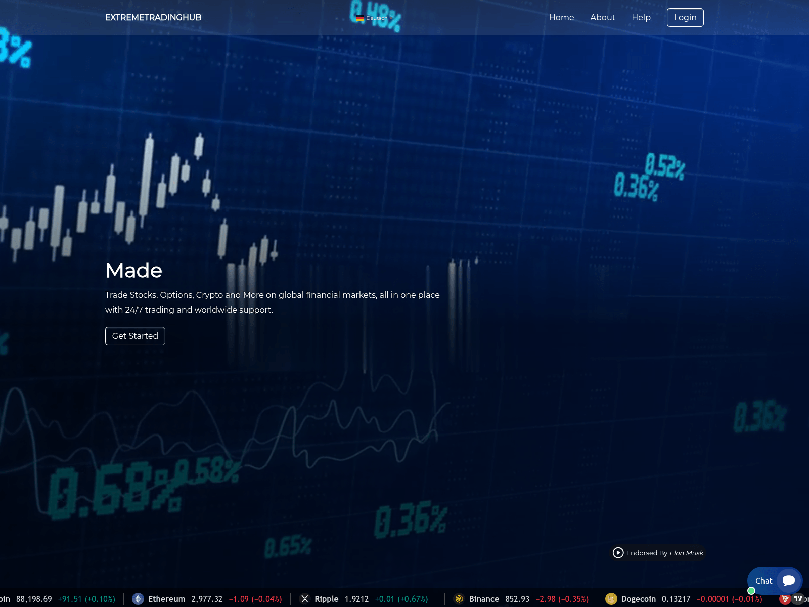 Screenshot of extremetradinghub.com