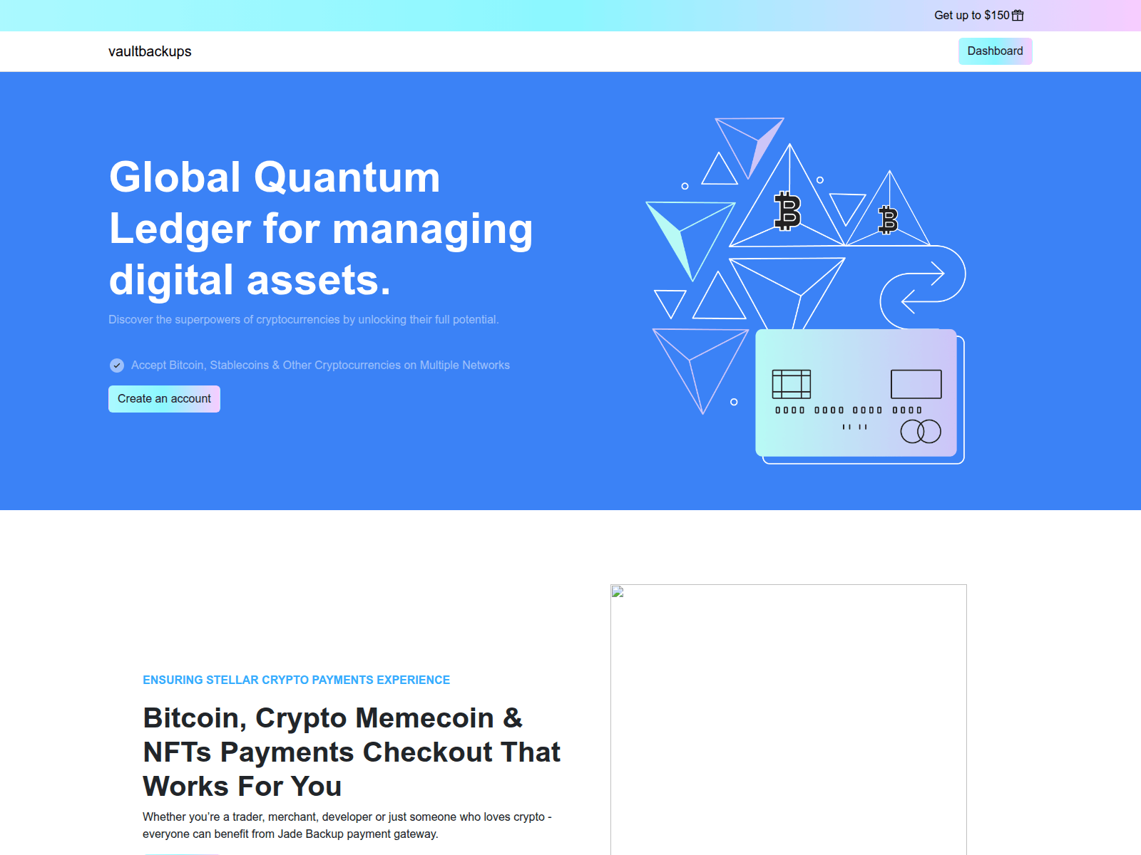 Screenshot of vaultbackups.com
