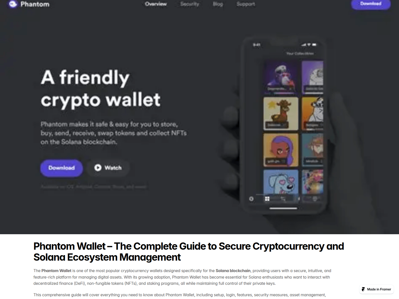 Screenshot of wallett-phantom.framer.media