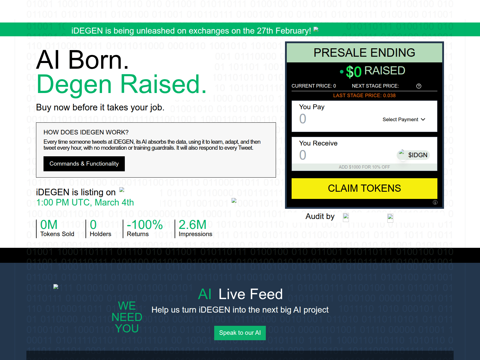 Screenshot of claim-idegenai.pages.dev